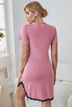 Load image into Gallery viewer, Heart Graphic Lace Trim Night Dress