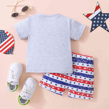 Load image into Gallery viewer, Kids USA Graphic Tee and Star and Stripe Shorts Set