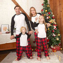 Load image into Gallery viewer, Raglan Sleeve Top and Plaid Pants Set