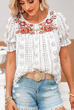Load image into Gallery viewer, Floral Embroidered Ethnic Printed Crinkle Blouse