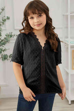 Load image into Gallery viewer, Girls Swiss Dot Spliced Lace Blouse
