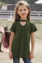 Load image into Gallery viewer, Girls Cutout Short Sleeve T-Shirt