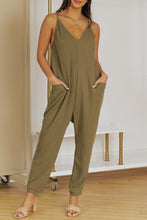 Load image into Gallery viewer, Spaghetti Strap Deep V Jumpsuit with Pockets