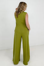 Load image into Gallery viewer, Jade By Jane Button Up Textured Wide Leg Jumpsuit