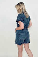 Load image into Gallery viewer, White Birch Short Sleeve Buttoned Front Woven Romper