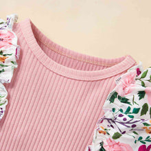 Load image into Gallery viewer, Floral Ruffle Trim Bodysuit and Bloomers Set