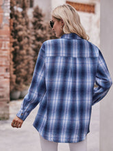 Load image into Gallery viewer, Plaid Dropped Shoulder Longline Shirt