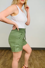 Load image into Gallery viewer, Zenana Linen Frayed Hem Drawstring Shorts With Pockets