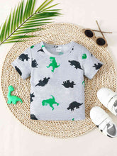 Load image into Gallery viewer, Dinosaur Print Round Neck Tee