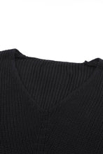 Load image into Gallery viewer, Ribbed Knit V Neck Long Sleeve Sweater