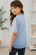 Load image into Gallery viewer, Girls Swiss Dot Spliced Lace Blouse