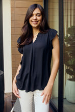 Load image into Gallery viewer, Zenana Full Size Ruffle Shoulder Notched Neck Blouse