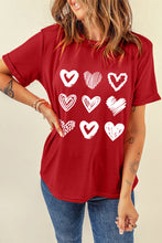 Load image into Gallery viewer, Heart Graphic Round Neck Tee