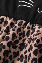 Load image into Gallery viewer, Girls Leopard Graphic Handkerchief Hem Spliced Dress