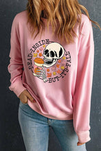 Load image into Gallery viewer, Skull Slogan Print Crew Neck Sweatshirt