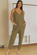Load image into Gallery viewer, Spaghetti Strap Deep V Jumpsuit with Pockets