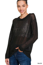 Load image into Gallery viewer, Zenana Solid Long Sleeve See-Through Wool Sweater