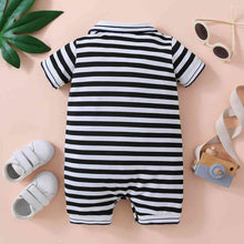 Load image into Gallery viewer, Embroidered Collared Neck Short Sleeve Romper