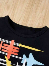 Load image into Gallery viewer, Short Sleeve Round Neck Graphic T-Shirt and Shorts Set
