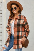 Load image into Gallery viewer, Double Take Plaid Dropped Shoulder Pocketed Shirt Jacket