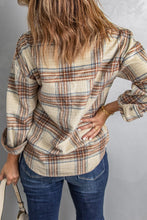 Load image into Gallery viewer, Double Take Plaid Half-Zip Collared Curved Hem Sweatshirt