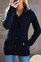 Load image into Gallery viewer, Long Sleeve Button-Up Hooded Cardigans