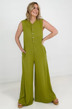 Load image into Gallery viewer, Jade By Jane Button Up Textured Wide Leg Jumpsuit