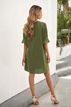 Load image into Gallery viewer, Ruffled Sleeve Shift Dress