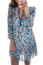 Load image into Gallery viewer, Green Ruffled Lace V Neck Floral Dress