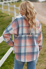 Load image into Gallery viewer, Double Take Plaid Dropped Shoulder Shacket