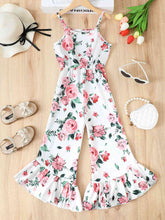 Load image into Gallery viewer, Floral Spaghetti Strap Flare Leg Jumpsuit