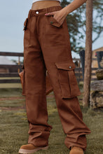 Load image into Gallery viewer, Loose Fit Long Jeans with Pockets