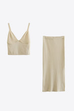 Load image into Gallery viewer, Ribbed V-Neck Cami and Skirt Set