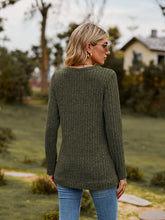 Load image into Gallery viewer, Ribbed V-Neck Long Sleeve Tee