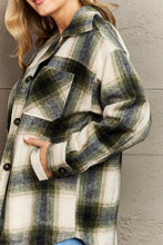 Load image into Gallery viewer, Zenana By The Fireplace Oversized Plaid Shacket in Olive