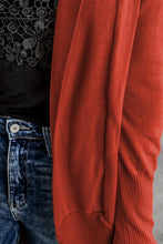 Load image into Gallery viewer, Double Take Long Sleeve Ribbed Hem Open Front Longline Cardigan
