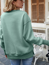 Load image into Gallery viewer, Dropped Shoulder Slit Sweatshirt