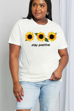Load image into Gallery viewer, Simply Love Full Size STAY POSITIVE Sunflower Graphic Cotton Tee