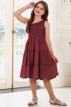 Load image into Gallery viewer, One-Shoulder Sleeveless Tiered Dress