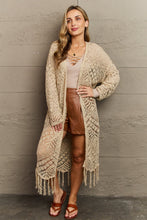 Load image into Gallery viewer, HEYSON Boho Chic Full Size Western Knit Fringe Cardigan