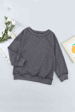 Load image into Gallery viewer, Girls Raglan Sleeve Ribbed Trim Sweatshirt