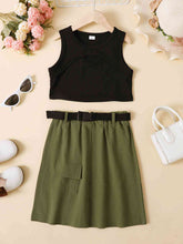 Load image into Gallery viewer, Girls Ribbed Tank and Skirt Set