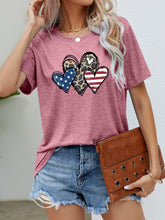 Load image into Gallery viewer, US Flag Leopard Heart Graphic Tee