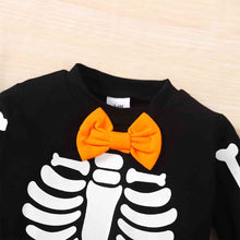 Load image into Gallery viewer, Skeleton Pattern Round Neck Sweatshirt and Bone Pattern Pants Set