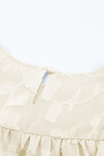 Load image into Gallery viewer, Floral Textured Ruffled Half Sleeve Babydoll Top