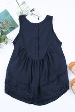 Load image into Gallery viewer, Lace Detail Buttons Back Sleeveless Top