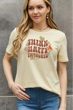 Load image into Gallery viewer, Simply Love Full Size THINK HAPPY THOUGHTS Graphic Cotton Tee
