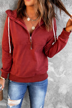 Load image into Gallery viewer, Half Zip Colorblock Pocket Patchwork Long Sleeve Hoodie