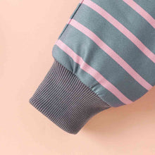 Load image into Gallery viewer, Round Neck Long Sleeve Tee and Stripe Pants Set