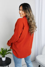 Load image into Gallery viewer, Zenana Frayed Trim Button-Up Textured Shirt
